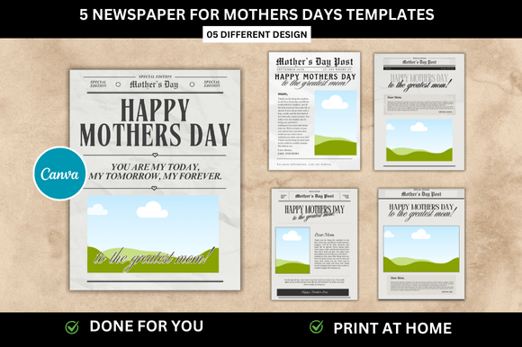 5 Mothers Day Newspaper Templates for Creative Projects
