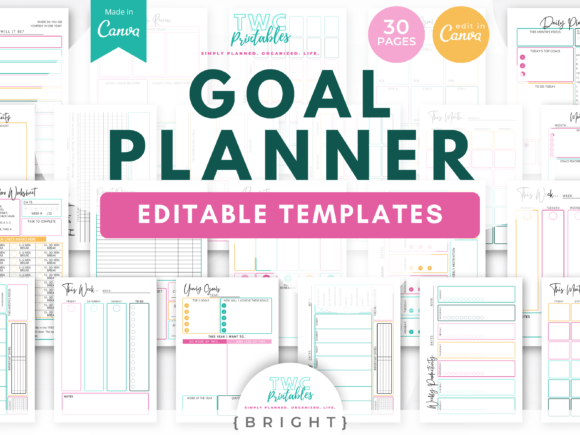 Brighten Your Path to Success with Goal Planner Canva Templates