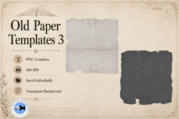 Old Paper PNG Templates 3: Authentic Texture for Modern Design